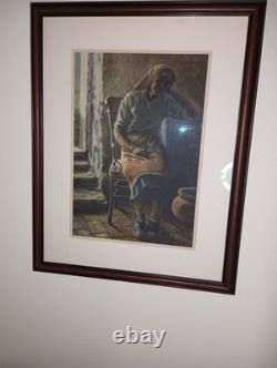 BLACK AFRICAN AMERICAN WOMAN PORTRAIT Original PAINTING VINTAGE 1976 I. A. B. A