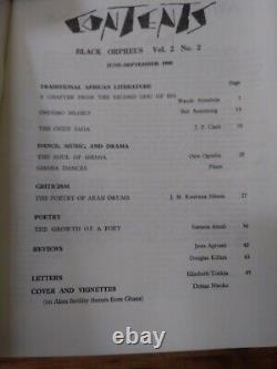 BLACK ORPHEUS Journal of African & Afro American Literature. V. 16 & V. 2 No. 2