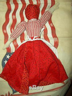 BRUCKNER, 1901 Antique cloth black Americana TOPSY-TURVY 2-sided doll 14 tall