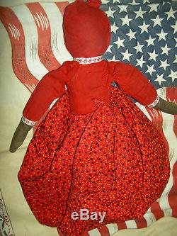 BRUCKNER, 1901 Antique cloth black Americana TOPSY-TURVY 2-sided doll 14 tall