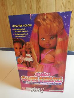 Ba2 1993 Mattel LIL Miss Candi Stripes Doll Black African American Vtg Rare