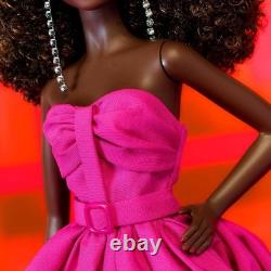 Barbie Pink Collection African American Doll in Long Fuchsia Dress Mattel HBX96