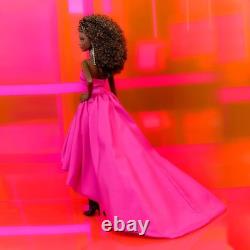 Barbie Pink Collection African American Doll in Long Fuchsia Dress Mattel HBX96