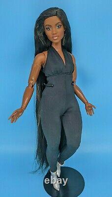 Barbie Signature Looks Doll Model #2 Elle Custom Reroot Dk Brown Black Hair ooak