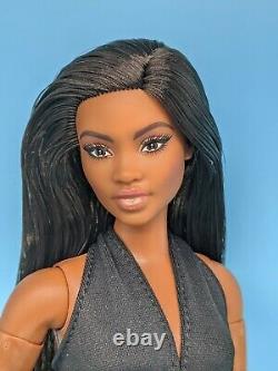 Barbie Signature Looks Doll Model #2 Elle Custom Reroot Dk Brown Black Hair ooak