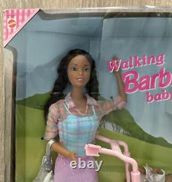 Barbie Walking Barbie and Baby Sister Krissy African American Doll 1999 NIB