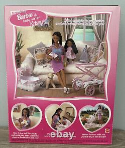 Barbie Walking Barbie and Baby Sister Krissy African American Doll 1999 NIB