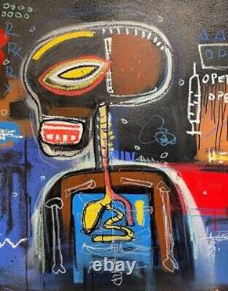 Basquiat Painting African-American Art Black Artist- Graffiti/urban Painting
