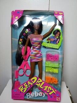 Bead Blast Barbie African-American Black Doll super Long Hair 1997 Mattel NOS