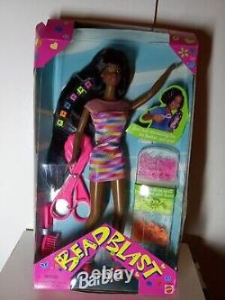 Bead Blast Barbie African-American Black Doll super Long Hair 1997 Mattel NOS