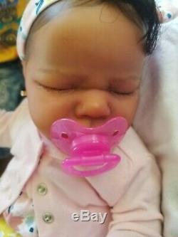 Beautiful Black Reborn Baby Doll vinyl ethnic