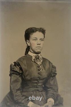Beautiful Black Woman 1860 Antique African American Elegant Biracial Tintype