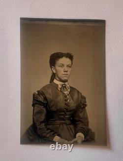 Beautiful Black Woman 1860 Antique African American Elegant Biracial Tintype