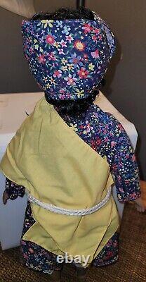 Beautiful! VTG African-American Doll Porcelain Cloth Body Glass Eye Unbranded