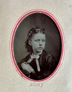 Best Friends White & African American Girls Tintype Photos 1800s Black Americana