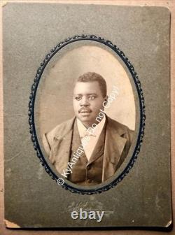 Black African American Cabinet Card Photo Teacher John L Gaddie Taylor County KY