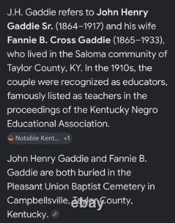Black African American Cabinet Card Photo Teacher John L Gaddie Taylor County KY