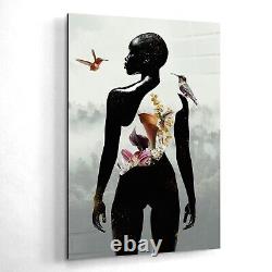 Black African American Female Art Home Decor, Bird And Tropical Decor, Black Art