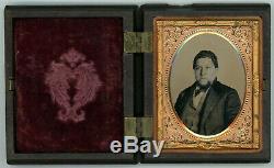 Black African American Man Ambrotype Circa 1860 In Critchlow Daguerreotpye Case