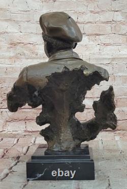 Black African American Musician Sax Jazz RB Player Bronze Marble