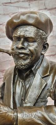 Black African American Musician Sax Jazz RB Player Bronze Marble