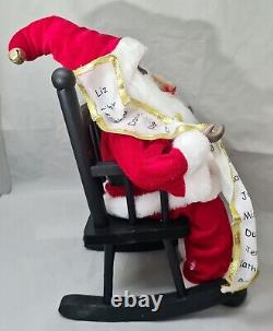Black African American Santa Claus in Rocking Chair Large Christmas Decor 15
