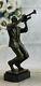 Black African American Trumpet Horn Player Jazz Musician Bronze Marble Statue