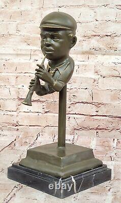 Black African American Trumpet Horn Player Jazz Musician Bronze by Williams