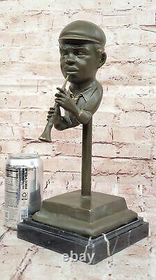 Black African American Trumpet Horn Player Jazz Musician Bronze by Williams