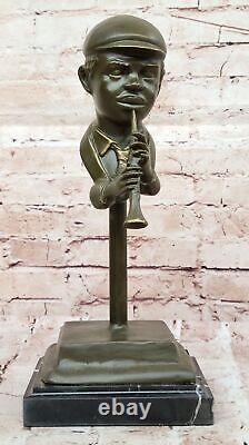 Black African American Trumpet Horn Player Jazz Musician Bronze by Williams