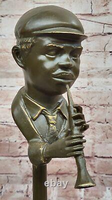 Black African American Trumpet Horn Player Jazz Musician Bronze by Williams