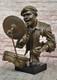 Black African American ccPlayer Jazz Musician Bronze Marble Base Statue