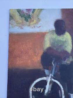 Black Americana Painting African American Youth Young Man Bike Impressionism 12