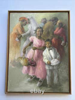 Black Americana Painting Portrait African American Family Famous Jean Fulton Oil
