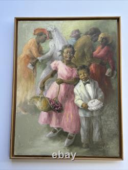 Black Americana Painting Portrait African American Family Famous Jean Fulton Oil