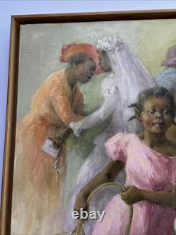 Black Americana Painting Portrait African American Family Famous Jean Fulton Oil