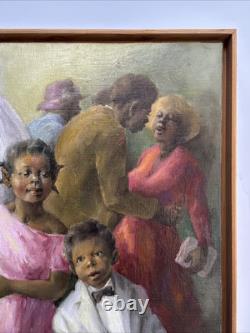 Black Americana Painting Portrait African American Family Famous Jean Fulton Oil