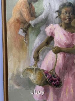 Black Americana Painting Portrait African American Family Famous Jean Fulton Oil
