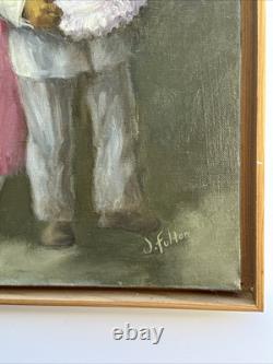 Black Americana Painting Portrait African American Family Famous Jean Fulton Oil