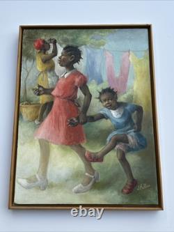 Black Americana Painting Portrait African American Family Life Jean Fulton 24