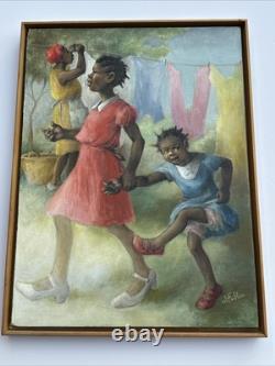 Black Americana Painting Portrait African American Family Life Jean Fulton 24