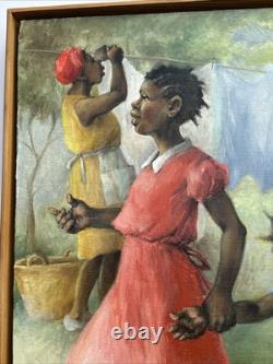 Black Americana Painting Portrait African American Family Life Jean Fulton 24