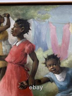Black Americana Painting Portrait African American Family Life Jean Fulton 24