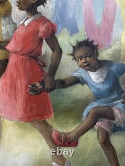 Black Americana Painting Portrait African American Family Life Jean Fulton 24