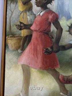 Black Americana Painting Portrait African American Family Life Jean Fulton 24