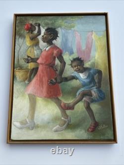 Black Americana Painting Portrait African American Family Life Jean Fulton 24