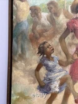 Black Americana Painting Portrait African American Family Listed Jean Fulton Oil