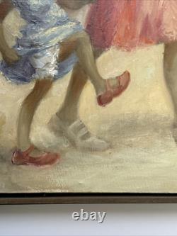 Black Americana Painting Portrait African American Family Listed Jean Fulton Oil