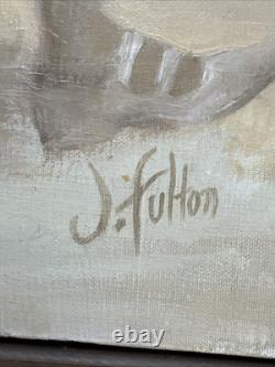Black Americana Painting Portrait African American Family Listed Jean Fulton Oil