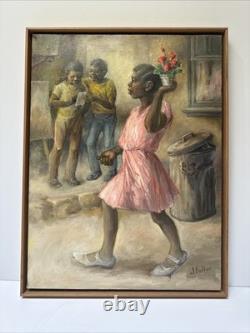 Black Americana Painting Urban Portrait African American Woman Jean Fulton 24